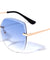Edge Cut Bevel Rimless Butterfly Wholesale Sunglasses