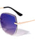 Edge Cut Bevel Rimless Butterfly Wholesale Sunglasses