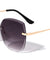 Edge Cut Bevel Rimless Butterfly Wholesale Sunglasses