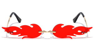 Fire Flame Rimless Color Lens Wholesale Sunglasses