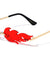 Fire Flame Rimless Color Lens Wholesale Sunglasses
