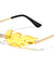 Fire Flame Rimless Color Lens Wholesale Sunglasses