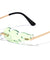 Fire Flame Rimless Color Lens Wholesale Sunglasses