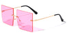 Rimless Squared Butterfly Color Lens Wholesale Sunglasses