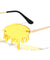 Drip Round Rimless Oval Color Lens Wholesale Sunglasses
