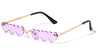 Triple Heart Shaped Rimless Color Lens Wholesale Sunglasses