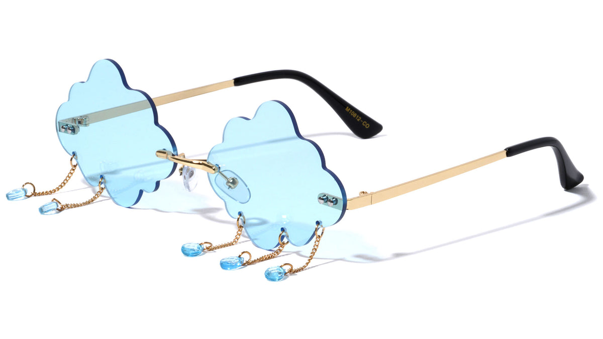 Cloud Bead Rimless Color Lens Wholesale Sunglasses