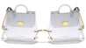 Shopping Bag Rimless Color Lens Wholesale Sunglasses