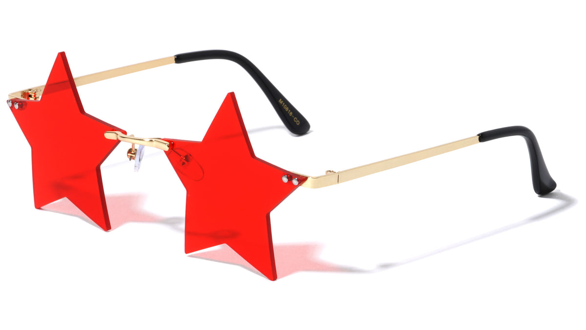 Rimless Star Color Lens Wholesale Sunglasses