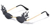 Fire Flame Cat Eye Rimless Color Lens Wholesale Sunglasses