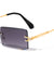 Oceanic Color Rimless Diamond Edge Cut Lens Rectangle Wholesale Sunglasses