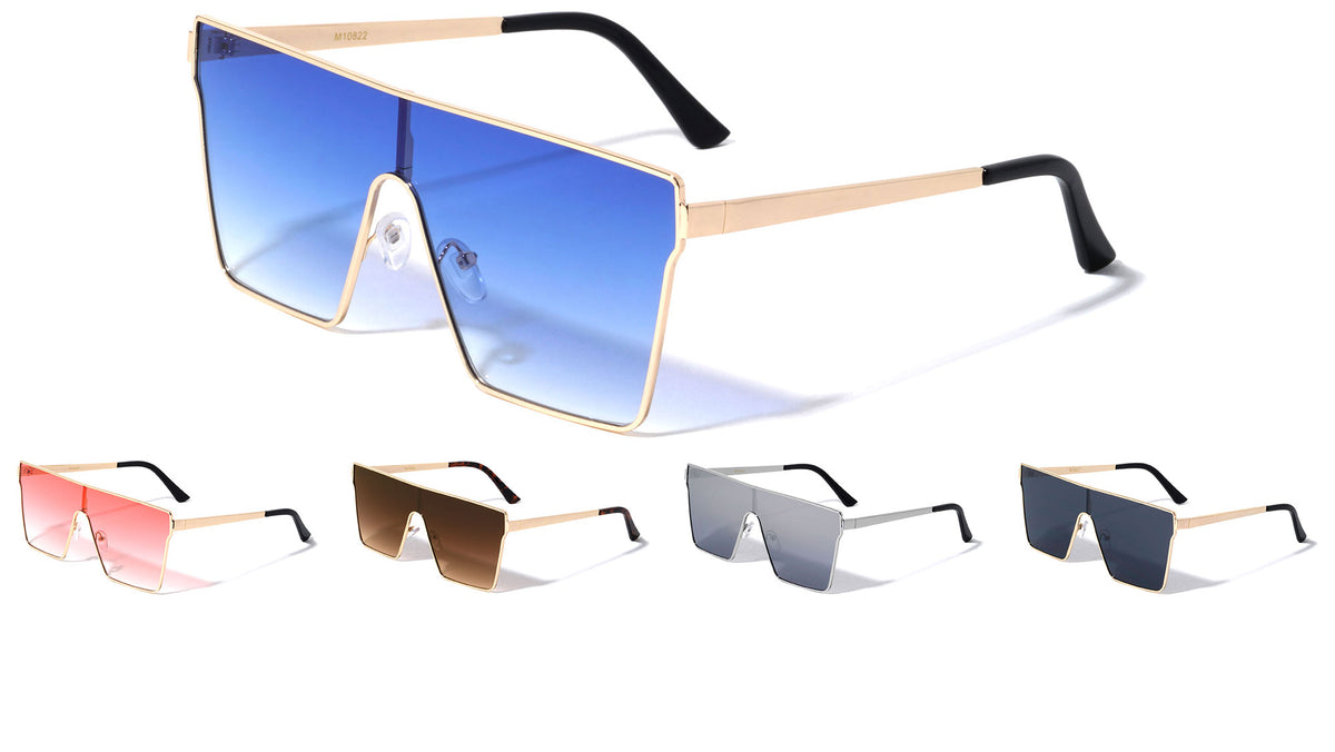 Geometric One Piece Shield Wholesale Sunglasses