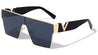 Geometric One Piece Shield V Cut-out Temple Wholesale Sunglasses