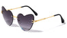 Rimless Beveled Heart Shaped Wholesale Sunglasses