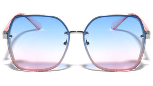 Glitter Trim Rimless Butterfly Wholesale Sunglasses