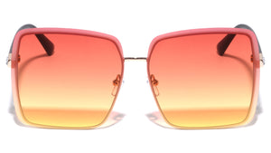 Rhinestone Hinge Rimless Oversized Butterfly Wholesale Sunglasses