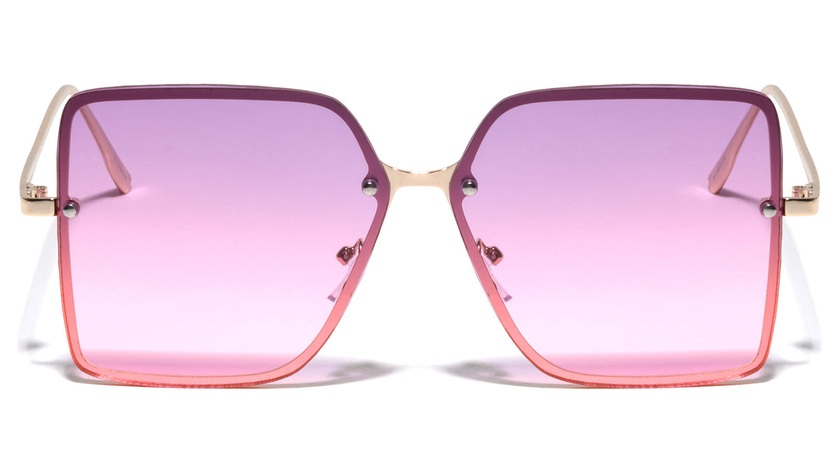 Rimless Squared Butterfly Wholesale Sunglasses