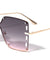 Oversized Rimless Butterfly Fashion Wholesale Sunglasses