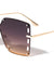 Oversized Rimless Butterfly Fashion Wholesale Sunglasses