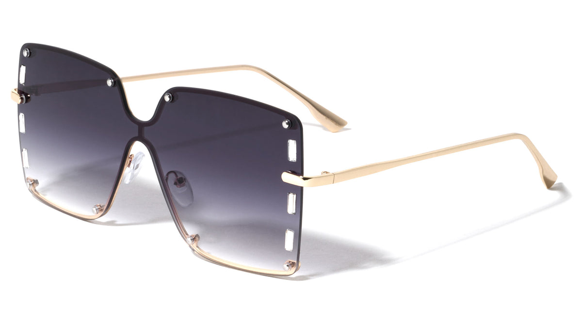 Oversized Rimless Butterfly Fashion Wholesale Sunglasses
