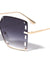 Oversized Rimless Butterfly Fashion Wholesale Sunglasses