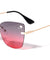 Heart Rhinestone Rimless Cat Eye Wholesale Sunglasses
