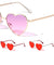 Thin Frame Color Lens Heart Shape Wholesale Sunglasses