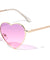 Thin Frame Color Lens Heart Shape Wholesale Sunglasses