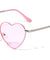 Thin Frame Color Lens Heart Shape Wholesale Sunglasses