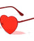 Thin Frame Color Lens Heart Shape Wholesale Sunglasses