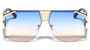 Oversized Rimless Flat Top Shield Wholesale Sunglasses