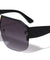 Oversized Rimless Flat Top Shield Wholesale Sunglasses