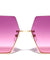 Oversized Semi-Rimless Butterfly Wholesale Sunglasses