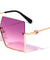 Oversized Semi-Rimless Butterfly Wholesale Sunglasses