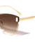 Oversized Rimless Beveled Butterfly Wholesale Sunglasses