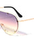 Oversized Rimless Shield Outline Frame Wholesale Sunglasses