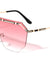 Rimless Shield Flat Top Wholesale Sunglasses