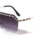 Rimless Shield Flat Top Wholesale Sunglasses