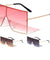 Oversized Rimless Squared Shield Rectangle Wholesale Sunglasses