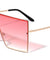 Oversized Rimless Squared Shield Rectangle Wholesale Sunglasses