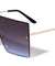 Oversized Rimless Squared Shield Rectangle Wholesale Sunglasses