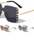 Rimless Riveted Butterfly Wholesale Sunglasses
