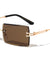 Rimless Beveled Rectangle Fashion Wholesale Sunglasses