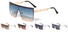 Oversized Flat Top One Piece Shield Rectangle Wholesale Sunglasses