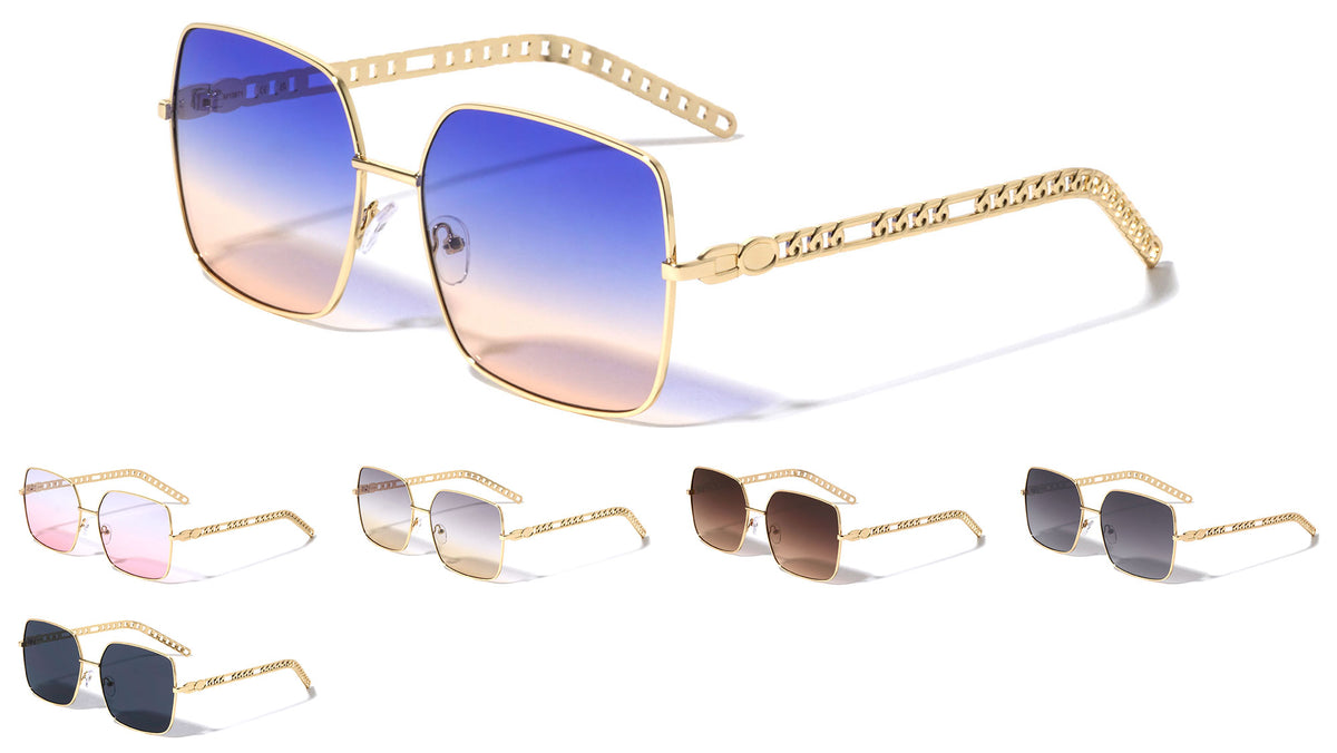 Chain Temple Thin Butterfly Wholesale Sunglasses