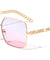 Chain Temple Thin Butterfly Wholesale Sunglasses