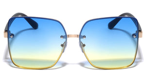 Rimless Flat Square Butterfly Wholesale Sunglasses