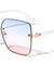 Rimless Flat Square Butterfly Wholesale Sunglasses