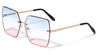 Rimless Diamond Edge Cut Butterfly Wholesale Sunglasses