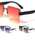Arrow Temple Pattern Semi Rimless Butterfly Wholesale Sunglasses